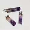Hanger kettingen lange paarse kristallen steen voor vrouwen 2023 rauwe cilinder kolom geode druzy quartz sieraden maken pendulum spirituele polishpe