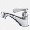 Bathroom Sink Faucets 304 Brushed Stainless Steel Basin Faucet Single Hole Cold Quick-opening Washbasin