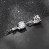 Cluster Rings Trendy 925 Sterling Silver 0.8ct D Couleur VVS1 Moissanite Clip Boucles D'oreilles Pour Les Femmes Bijoux Diamomd Pass Anniversaire Cadeau