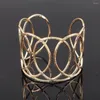 Bangle Punk Metal Geometric Cuff For Women Statement Öppning Alloy Torque Big Armband Bridal Fashion Wedding Jewelry Gift