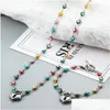 Серьги ожерелье мода Sier Color Золото из нержавеющей стали, женщины, мужчина, 50, ключ, опал, бусин, браслет, козы