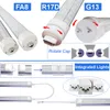 144W 72W 8FT 4FT LED Shop Light 6000K White 4 Row T8 LED Tube Light Fixture Glassed Milky Cover Sottobanco Armadietto Plug and Play con interruttore ON/Off crestech888
