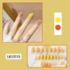 False Nails 24pc/ set 만화 가짜 짧은 줄 프랑스 색상 측면 아트 DIY 레벨 매력 손톱 접착제 z142false