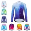 2022 Jersey Jersey Bike Mountain Road Mtb Top Long Seve Rowerc Shirt Fa Lady Odzież Spring Autumn Purple Blue AA230524