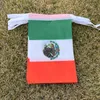Banner Flags Aerlxemrbrae 20pcs/lot Mexico bunting flags 14x21cm Pennant Mexico String Banner Buntings Festival Party Holiday G230524