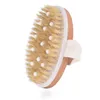 Cerdas naturais Escova de Banho Massagem Corporal No Handle Esfoliante Corporal SPA Hot Dry Skin Corpo Madeira Dry Brush