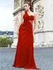 Sexy Purple A-line Evening Formal Dress 2023 Sleeveless One Shoulder Chiffon Beading Split Front Long Prom Party Gowns Robe De Soiree