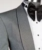 Terno de casamento Men Slim Fit Plaid Suit 2pc Conjunto masculino Blazers Blazers Man Hom