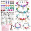 Bangle Unicorn Color Crystal Large Hole Beads Set For DIY Bracelet DIY Beads Set With Box For DIY Kid's Bracelet Earrings Hand Strings