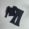 Set di abbigliamento MILANCEL 2023 Set di vestiti per ragazze primaverili T-shirt a maniche lunghe tinta unita e pantaloni svasati elasticizzati Abito da 2 pezzi