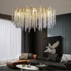 Kroonluchters Led hanglamp ringlicht Moderne tak kristal kroonluchter villa woonkamer gouden decoratie ontwerper Franse armatuur