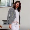 Women's Suits High-end Classic Women's Blazer Double Row Metal Buttons Sports Top Coat Short Formal Work Clothes Women Office Clothing