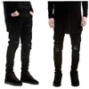 Herenjeans nieuwe mode mannen zwarte jeans skinny gescheurde stretch slanke west hiphop swag denim motorfiets fietsbroek jogger l230520