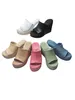 The latest catwalk water slope heel slippers style, leather fabrics, sheepskin lining, 35-41 yards