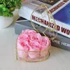 Kwiaty dekoracyjne 6PC Żelazny koszyk róża mydło róży kwiat Pudełko prezentowe Kreatywne małe artficzne na wesele walentynkowe domowe dekorę