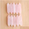 Losse Edelstenen Natuursteen Zeshoekige Healing Spitse Reiki Chakra 35X8Mm Geen Boorgat Hanger Kralen Voor Sieraden maken Diy Dr Dh3Mu