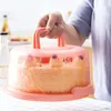 Butelki do przechowywania plastikowe okrągłe ciasto z uchwytem Urodziny Przyjęcie weselne pojemnik na deser na ciasto uchwyt nr t2g