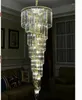 Lampes suspendues D550mm H1800mm doré moderne El lustre en cristal lampe LED ampoule AC D