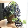 Decorative Flowers 4Pcs 69cm Long Branch Artificial Flower Berry With Leaf PE Blueberry Fruit Red Begonia For Wedding Home Decoration Plants