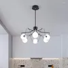 Chandeliers Liderar a iluminação do lustre para jantar de sala de estar, lâmpada de suspensão criativa de montagem moderna ajuste 3 cores