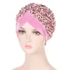 New Indian Turban Sequins Velvet Chemo Cap Women Muslim Inner Hijab Pleated Hair Loss Cover Head Scarf Wrap Beanies Bonnet Hat