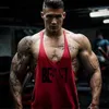 Męskie blaty zbiorników bawełniane siłowni mężczyźni bez rękawów dla chłopców kulturystyka odzieży Undershirt fitness kamizelka 230524