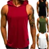 Mens Tank Tops Fashion Moto Biker Hooded Joggers Summer T Shirt Men Sleeveless Top Fly Cool Street Clothes M3XL 230524