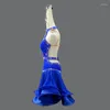 Stage Wear 2023 Blue Dance Dress Professional Latin Competition Performance Dacne Tassel