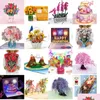 Grußkarten, 3D-Kirschblüten-Pop-Up-Karte für Valentinstag, Frühling, Muttertag, alle Gelegenheiten, 12,7 x 19,8 cm, inklusive Umschlag und Dhha0