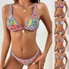 Kvinnors badkläder Kvinnor Gradient Bikini Set Backless Swimming Two Piece Sexiga baddräkter Badkläder Spaghetti Strap Beach Suit Bohemian National Style Y23