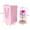 Dekorativa blommor Lysande glasskydd LED -ljus Simulering Rose Liten Night Christmas Valentine's Day Birthday Surprise Gift