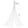 Strängar juldekorationer 2024 utomhus IP44 Vattenfall 9x2m topparstjärna Garland 8 lägen år fönster gardin istappljus