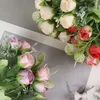 Fiori decorativi Peonia artificiale Bouquet da sposa Fiore Camelia fai da te Disposizione floreale Home Garden Decor Falso