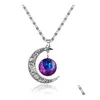 Pendant Necklaces Moon Galaxy Necklace Mens And Womens Gsfn209 With Chain Mix Order 20 Pieces A Lot Drop Delivery Jewelry Pendants Dha83