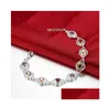 Braccialetti con ciondoli da donna in argento sterling placcato con gemme di colore a goccia Bracciale Gssb427 Fashion 925 Plate Jewelry Delivery Dhhjz