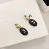 Top beschriftete schwarze runde Ohrringe für Frauen Mori-Stil süße coole süße kleine Fee Temperament Silber Ohrstecker Ohrstecker Großhandel