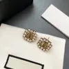 Örhänge designer örhängen för kvinnor rostfritt stål inlagd diamant pärla mode g örhängen studs örhängen toppkvalitet designer smycken engagemang smycken