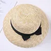 Berets zomer ouder-kind strohoed met boog vintage brede dames vakantie strand voor kinderen grote kinderen zon