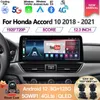 For Honda Accord 10 2018 - 2021 12.3 Inch Android 12 QLED Screen Multimedia Video Player Car Radio GPS Navigation Carplay 5G DSP-B