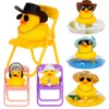 Nouveau noël en caoutchouc canards jaune canard voiture ornement tableau de bord décor mignon grincement canards ornements intérieur accessoires