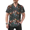 Men's Casual Shirts Holiday Nordic Vintage Print Vacation Shirt Hawaiian Novelty Blouses Mens Graphic Plus Size 4XL