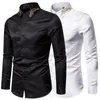 Men's Casual Shirts 2023 White Embroidery Shirt Men Mens Button Down Dress Wedding Business Male Camisa Masculina XXL