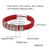 Braccialetti con ciondoli Bracciale in pelle con corda intrecciata con perline in titanio Doppio strato Marinaio Sport da uomo in acciaio inossidabile