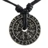 Hänge halsband klassiska viking rune compass cutout odin halsband mäns amulet smycken tillbehör