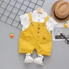 Clothing Sets Summer Children Cotton Clothes Baby Boys Full Printed Blouses Overall Bib Shorts 2Pcs/Sets Infant Kids Fashion Toddler