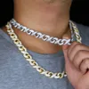 Chokers Hohe Qualität 15mm Iced Out Klar 5A Zirkonia Infinity Cuban Link Kette Hip Hop Big Heavy Bling CZ Männer Junge Coole Halskette 230524