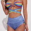 Traje de baño para mujer BIIKPIIK Conjuntos de bikini de playa coloridos estéticos Sujetador de moda sexy + Calzoncillos a juego Trajes femeninos Ropa de calle de verano T230524