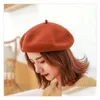 Boinas à venda líquido de outono vermelho e lã de inverno Allmatch Hats Caps GSBL007A Moda Painter Feminino Capéu de abóbora Casual Bud Cap Drop del Dhys7