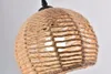 Pendant Lamps Light Boho Chandelier Drum Rustic Farmhouse Rope Rattan Fixture (Bulb Not Included)