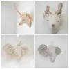 Plush Wall Stuff Baby Girl Room Decor Deer Unicorn Stuffed Toys Animal Heads Wall Decoration For Bed Children Nursery Room Decoration Nordic Toy 230523